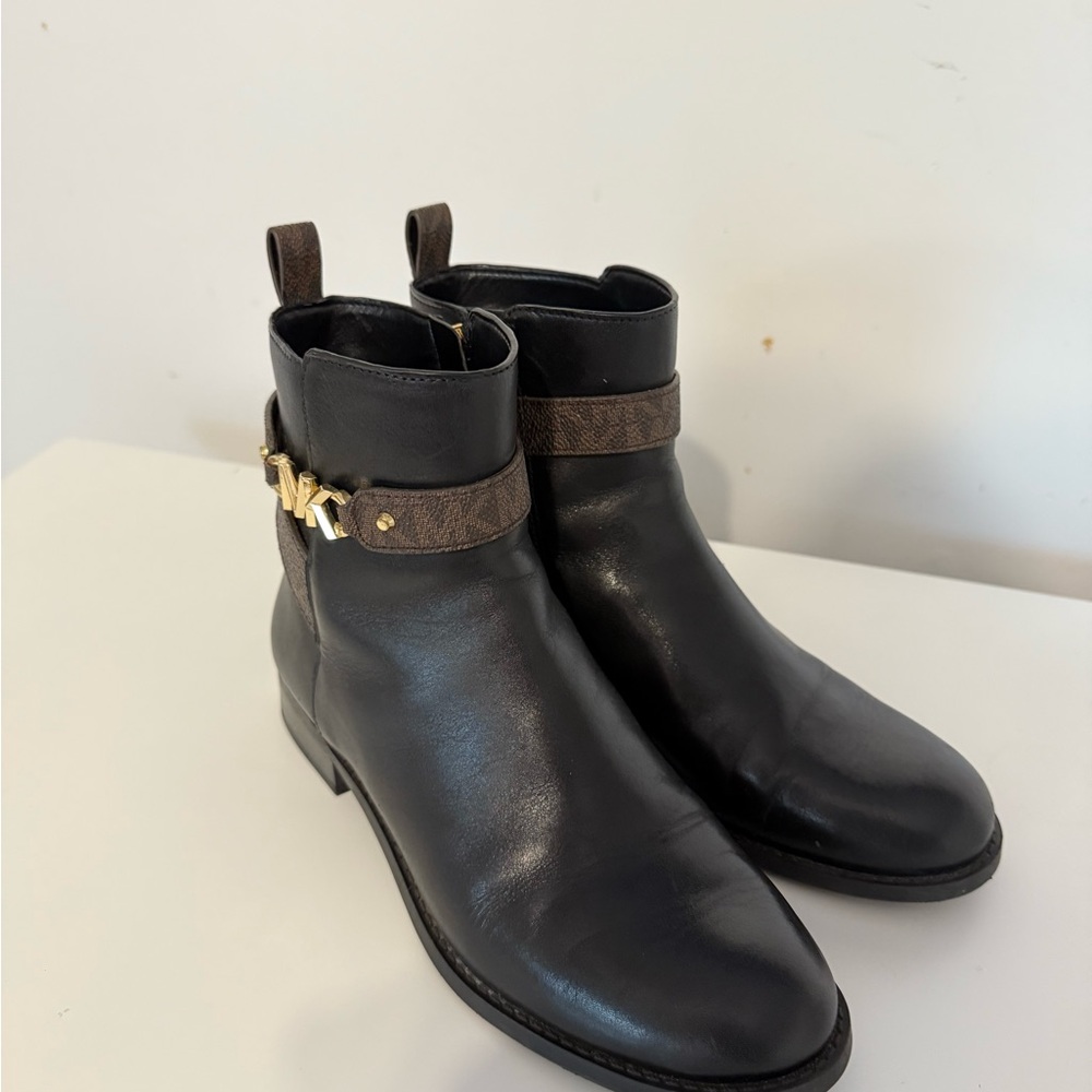 Michael Kors Black Leather Ankle Boots